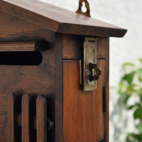 Rustikaler holzbriefkasten - rustikaler,