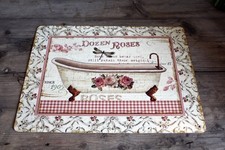 Shabby Blechschild Rosen Bad Badewanne Libelle Nostalgie Vintage