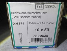 50 Stück Schlüsselchrauben Edelstahl 10x50mm Rostfrei A2 DIN571 Aktion SIMReg6