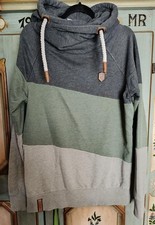 Naketano Herren Pullover Gr. L / Hoodie dreifarbig mit Kapuze und Kordelzug