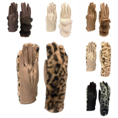 Damen teddyplüsch handschuhe - teddyplüsch,