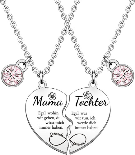 Mutter tochter herz halsketten - mutter-tochter-herz,