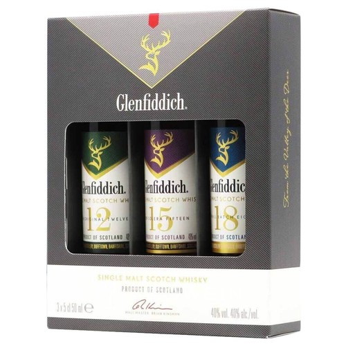 Glenfiddich tasting set 3x0 - glenfiddich,