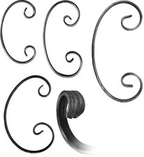 C Schnörkel Schmiedeeisen Zaunschnörkel C Bogen für Zaun 12x6mm H190-300 mm