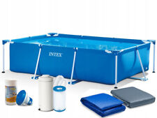 7 in 1 INTEX Rechteck Frame Pool Swimmingpool Schwimmbad mit Filterpumpe 28271