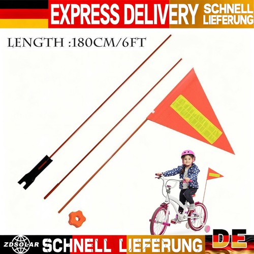 Orange 180cm sicherheitswimpel - orange,