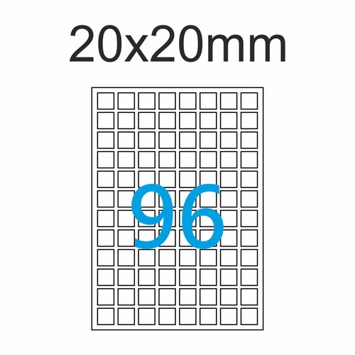 Blatt etiketten 20x20mm - 20, a4