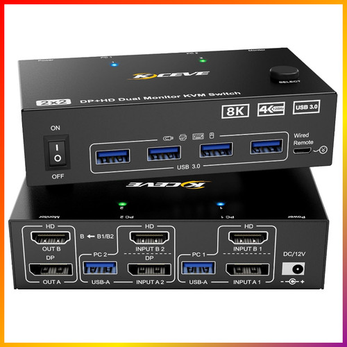 Kvm switch monitore pc 8k - kvm,