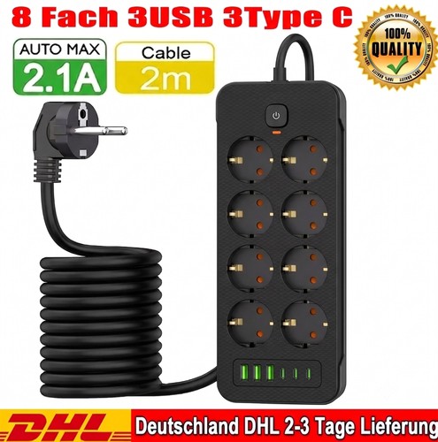 Steckdosenleiste fach 3x - 8-fach,,