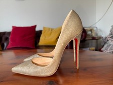 Louboutin Iriza 120 Mini Glitter / 39 / High Heels / 12,5 cm / Gold