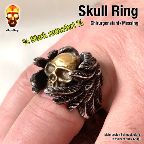 Skull ring edelstahl - 1,