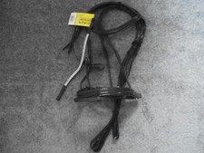 Lack-Trense WB mit schwed. Reithalfter braun mit  Anti-Slipzügeln