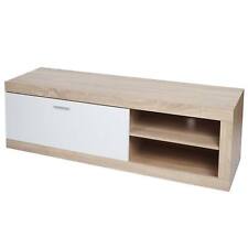 B-Ware TV-Rack MCW-L33, TV-Board, Holz 43x140x41cm Staufach, Eiche-Optik, weiß
