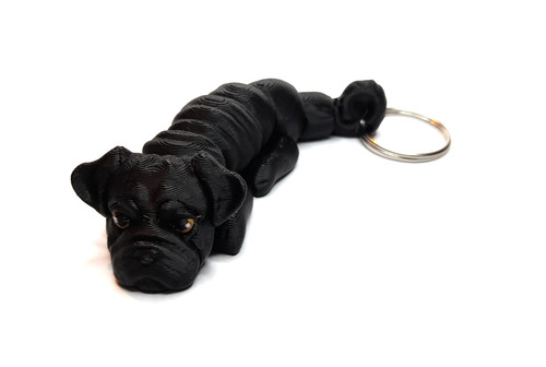 Mops schlüsselanhänger - schlüsselanhänger, 3d