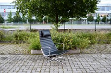 VITRA EA 124 Ledersessel ALUCHAIR ALU Chair Eames schwarz *TOP Zustand*