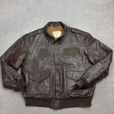 Leder Fliegerjacke Erwachsene Large braun A2 USAAF Flieger Militär USA Herren*
