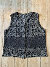 Hofius Weste Gr. M Grautöne Muster Baumwolle 