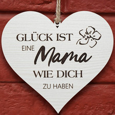 Holz Deko-Herz Geschenk für Mama Geburtstag Muttertag Weihnachten