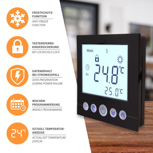 Digitales thermostat schwarz - digitales,