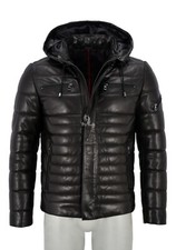 Herren Puffer Lederjacke