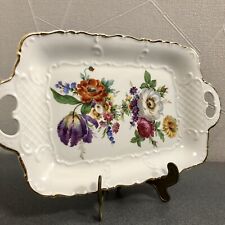 *Gerold Tettau *Servier-Platte *Prunk Porzellan *Hübsches Blumendekor & Goldrand
