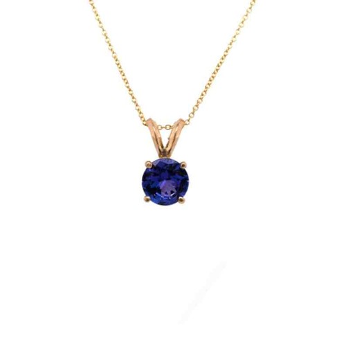 14k gelbgold rund - gelbgold, tanzanit