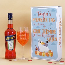 Personalisiertes Geschenkset 'Perfekter Tag' mit Aperitif, Glas & Geschenkbox