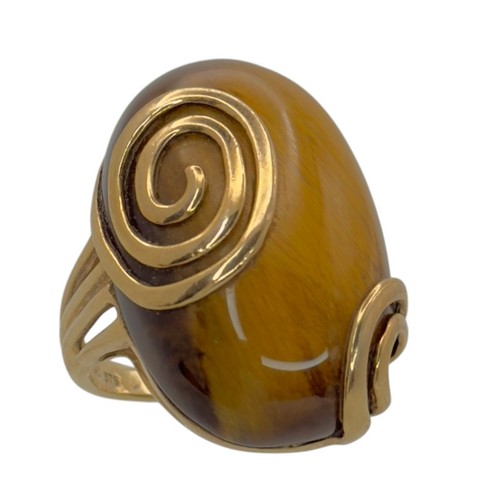 Tigerauge ring gold - tigerauge, kt