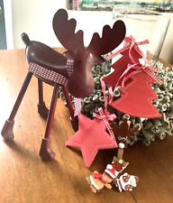 Elch Metall Holzaufhänger Konvolut Weihnachten Deko 8-teilig