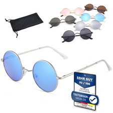 Retro Vintage runde Sonnenbrille rund Hippie Brille Herren Damen Festival