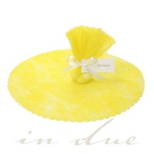 100 Mandelkreise gelb für Hochzeitsmandeln Tüllkreise