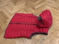 Traumhafte Jacket Feder Daunenweste SteppWeste Gr. 44 Rot Grau mit Kapuze wNEU