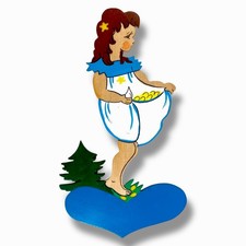 1950er Holz-Wandfigur