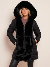 Damen Kunstfell Wintermantel