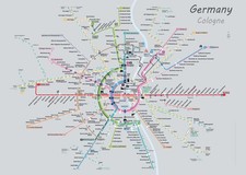 Kölner U-Bahn Karte Wandkunst