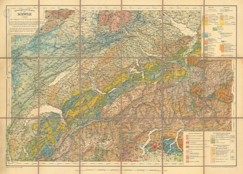 Geologische karte der schweiz - der,