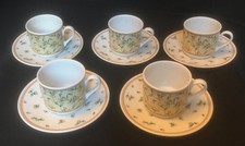 5 schöne Kaffeetassen mit Untertassen von Eschenbach Käfer Dekor Chianti