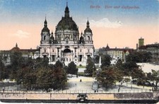 Berlin AK Dom und Lustgarten farbige Ansichtskarte um 1910 Kleinformat