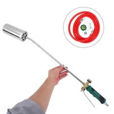 Abflammgerät Gas-Brenner Edelstahl Piezozündung Unkraut-Vernichter mit Gasregler