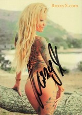 Roxxy X, Erotikdarstellerin, Originalautogramm, Autogrammkarte, Nackt/Nude
