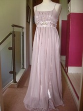 VINTAGE Downton 20er KLEID 8 10 Retro Gatsby Hochzeit fließend Maxi lang UTTAM 