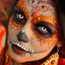 Weiße Kontaktlinsen Farbige Halloween Linsen Zombie Kostüm Fasching White Vampir