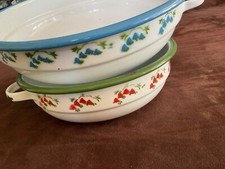 2 alte vintage Emaillie Pfannen ca 28cm/22cm