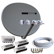 4-TV RUSSISCHE Sat Anlage MAXIMUM Komplettanlage Multifocus QUAD LNB 4 SAT HD TV