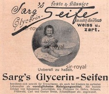 Sarg Glycerin-Seife - 1904 - Historische Werbung ~9x8cm