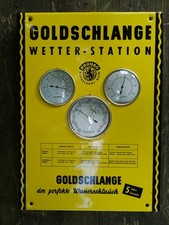 GOLDSCHLANGE WETTER - STATION altes Emailschild PAGUAG DÜSSELDORF Wasserschlauch