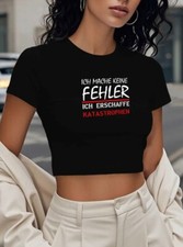 Damen Bauchfrei T-Shirt Ich
