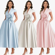 Damen Satin Brautmutterkleider