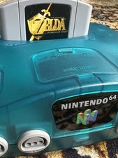 Nintendo 64 - N64 Konsole + Zelda - Clear Crystal Blue Türkis Ice Ocean Blau