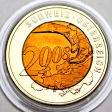 MEDAILLE: FUSSBALL-EM 2008: SCHWEIZ-ÖSTERREICH, Bimetall, St, 26 mm, 13 g, S37